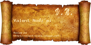 Valent Noémi névjegykártya